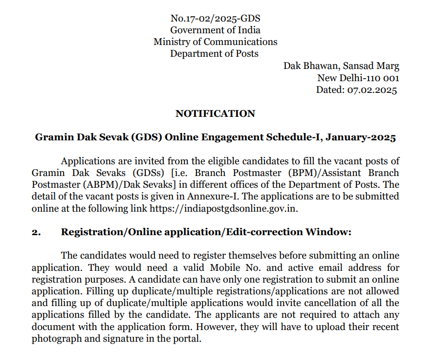India Post Recruitment GDS BPM ABPM and Dak sevak 21413 Posts 2025.png